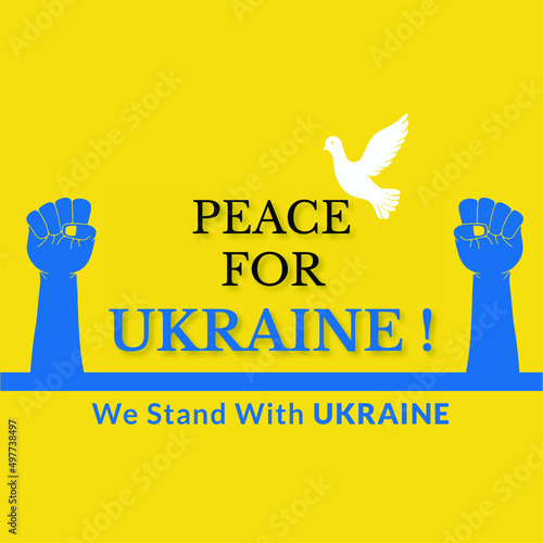 Peace For Ukraine Blue Yellow Background Social Media Design Banner