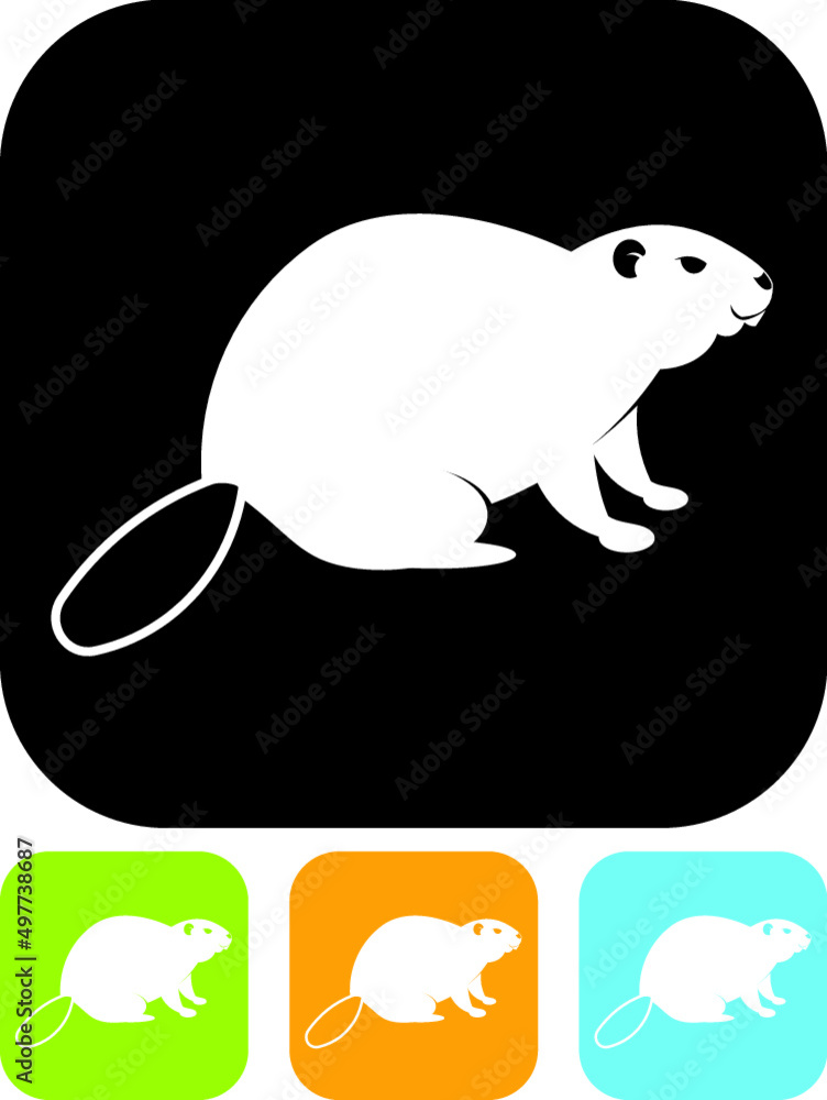 Cute cartoon beaver logo. Vector icon isolated Cute cartoon beaver logo. Vector icon isolated