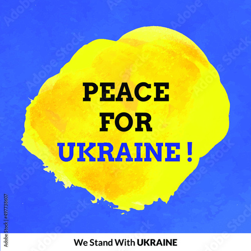 Peace For Ukraine Blue Yellow Background Social Media Design Banner