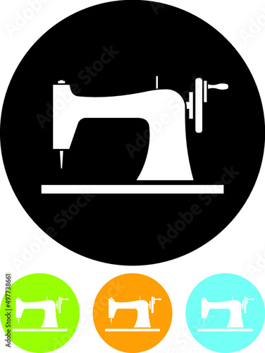 Sewing machine vector icon. Fashion atelier or tailor shop sign