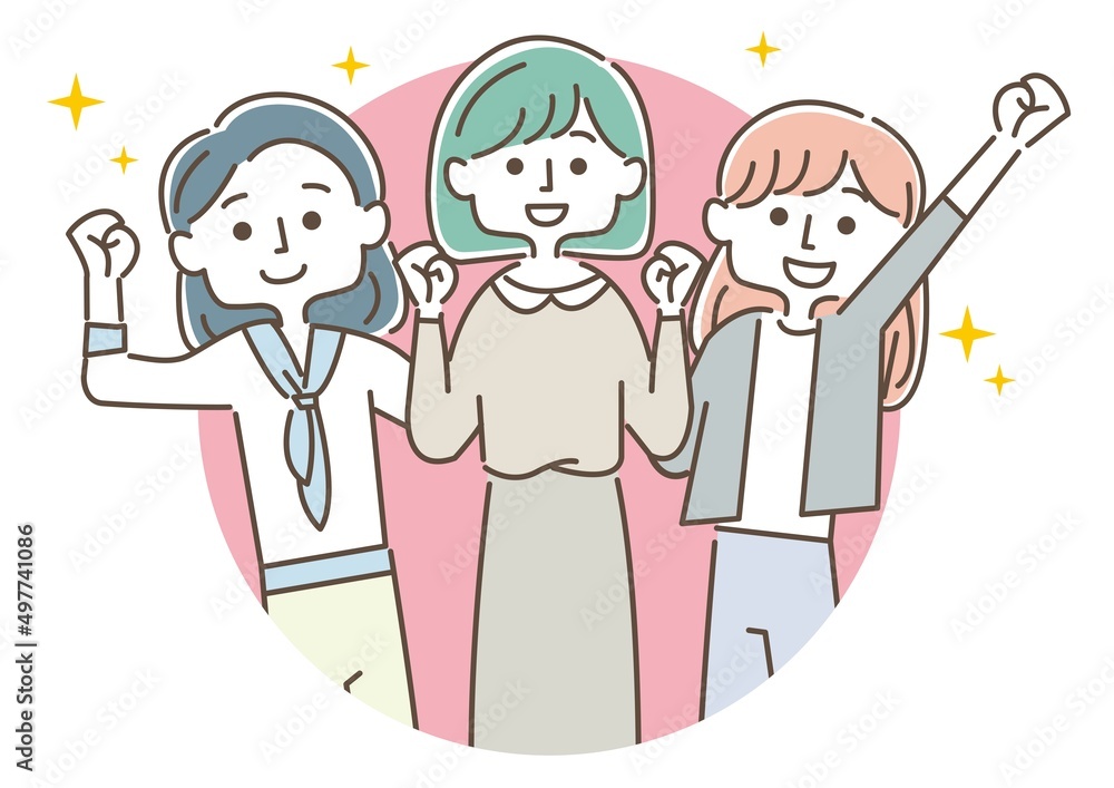 女子3人組イラスト 女子3人組イラスト