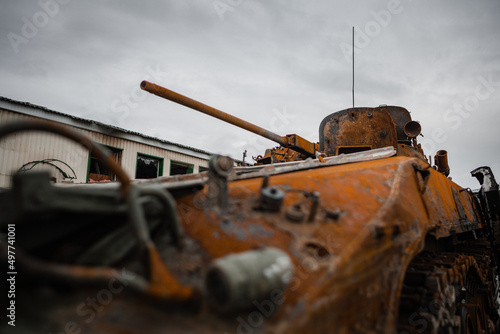 Destroyed tank in Borodianka photo