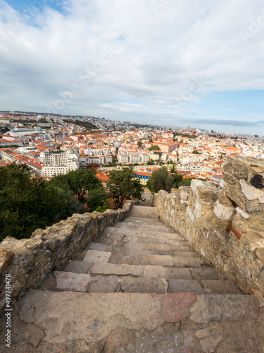 Stairsin Saint George Castle, Lisbon, Portugal