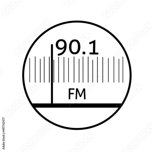 FM radio icon vector with simple design