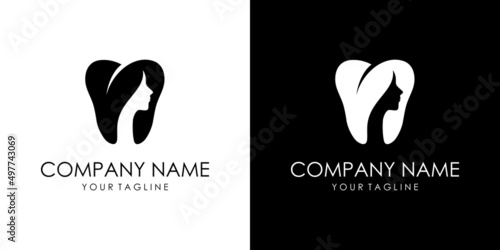 a graphic image of a beautiful tooth themed, on a white and black background. vector graphics base.