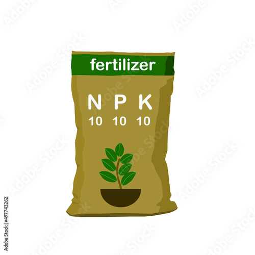 Vector illustration fertilizer bag isolated on white background