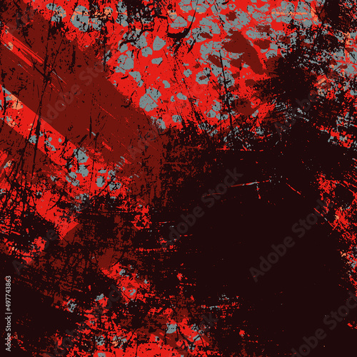 Red grunge background. Vector scratched texture