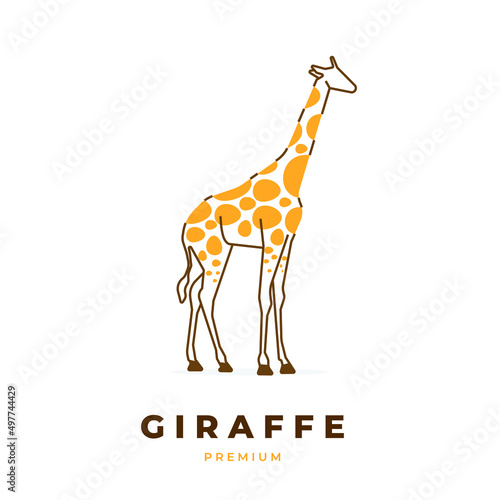 Yellow pattern giraffe simple illustration logo