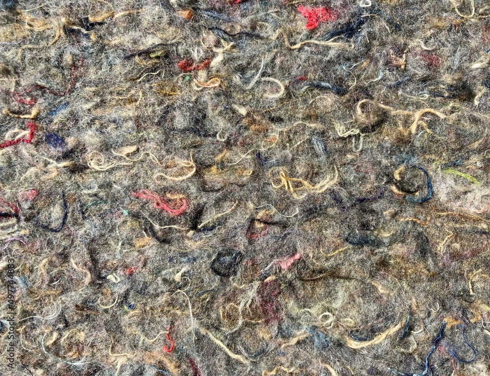 surface with pressed fabric remnants as insulating material surface with pressed fabric remnants as insulating material