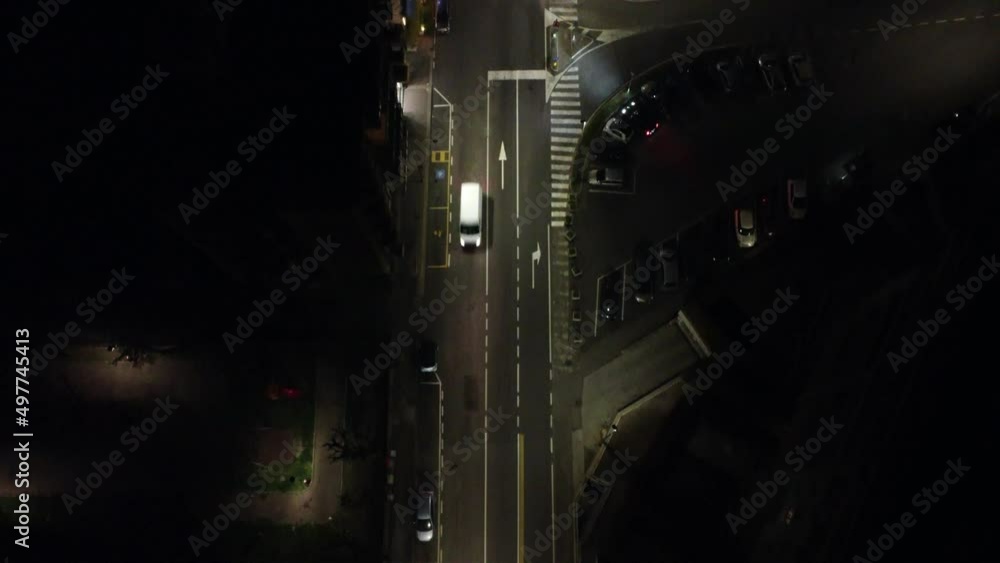 aerial view of street with drone 4k at night city of como italy aerial view of street with drone 4k at night city of como italy