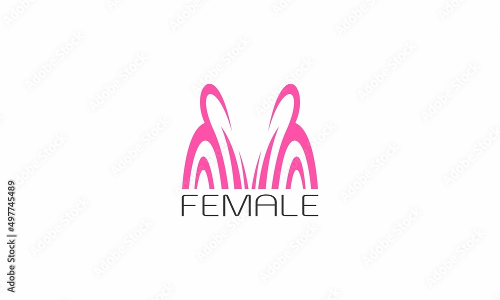 letter M female concept design logo