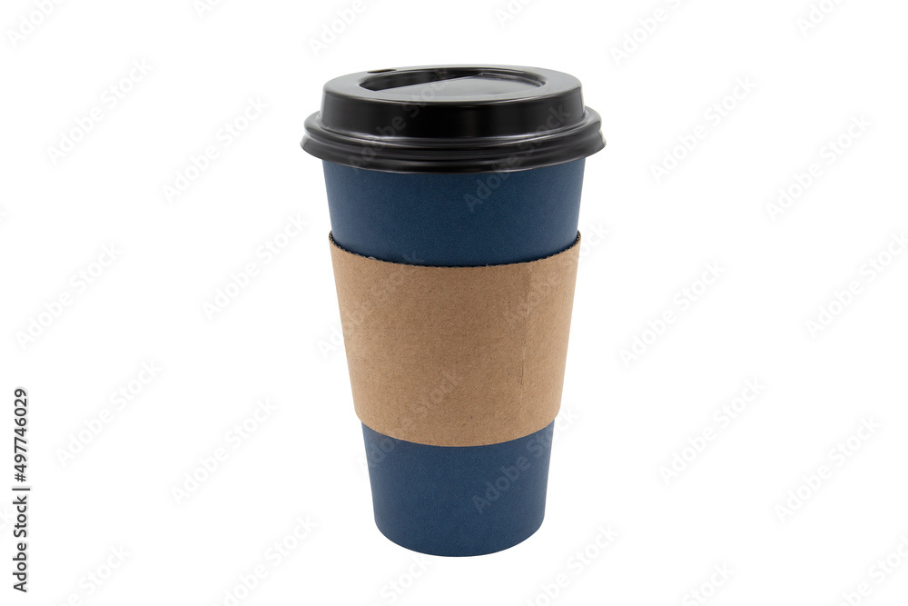 blank disposable blue kraft paper coffee cup isolated on white background blank disposable blue kraft paper coffee cup isolated on white background
