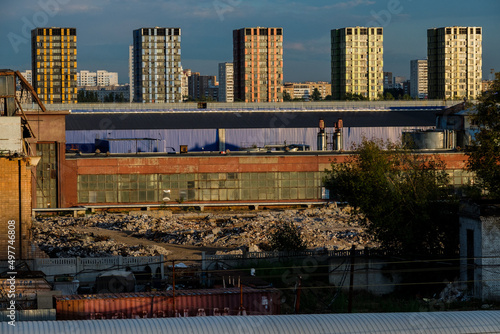 MOSCOW, RUSSIA - AUGUST 5, 2018: The ruin of the former ZIL plant that produced refrigerators and cars photo