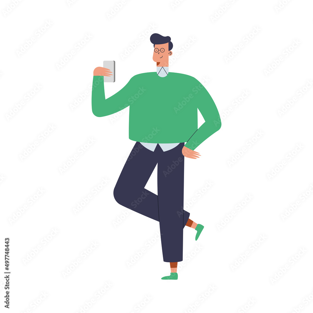 Fototapeta premium young man using smartphone