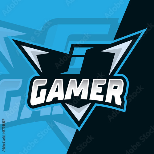 initial letter esport logo illustration design, gaming initial mascot logo, esport team logo ideas