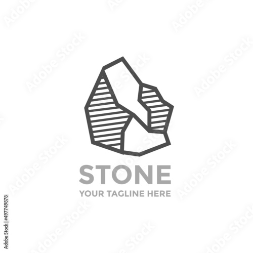 Stone logo for your company. Template logo stone. Stone logo line style.