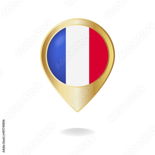 France flag on golden pointer map, Vector illustration eps.10 Free Download France flag on golden pointer map, Vector illustration eps.10 - GFXLoad