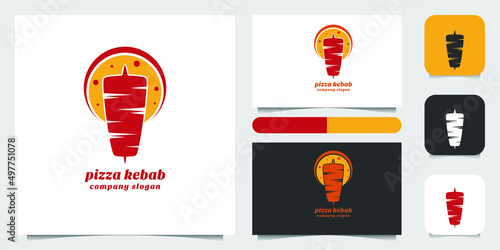 Set of doner kebab logo templates. Vector creative labels for Turkish and Arabian fast food restaurant