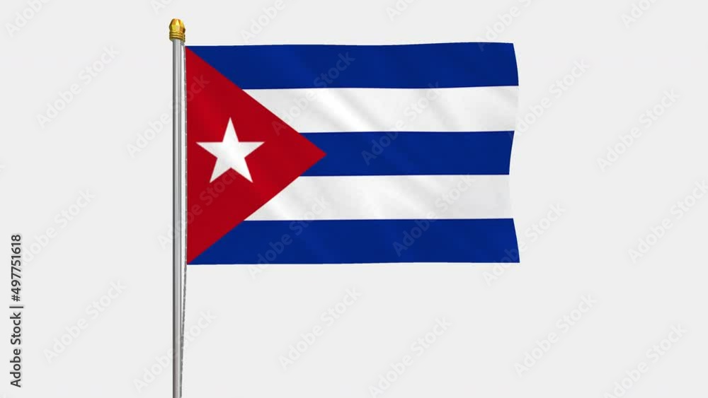 A loop video of the Cuba flag swaying in the wind from a frontal perspective. A loop video of the Cuba flag swaying in the wind from a frontal perspective.