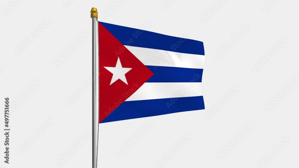 A loop video of the Cuba flag swaying in the wind from the left perspective. A loop video of the Cuba flag swaying in the wind from the left perspective.