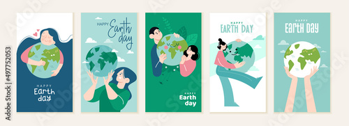 Earth day illustration set. Vector concepts for graphic and web design, business presentation, marketing and print material.