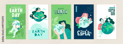 Earth day illustration set. Vector concepts for graphic and web design, business presentation, marketing and print material.