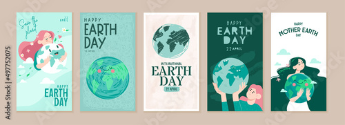 Earth day illustration set. Vector concepts for graphic and web design, business presentation, marketing and print material.