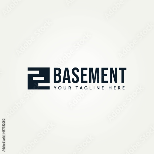 simple basement stair logo template vector illustration design. minimalist underground building business logo concept
