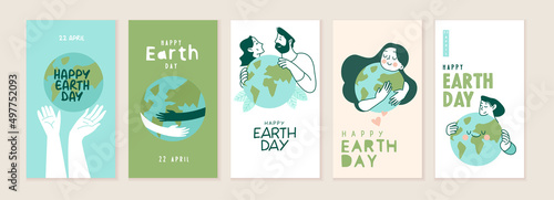 Earth day illustration set. Vector concepts for graphic and web design, business presentation, marketing and print material.