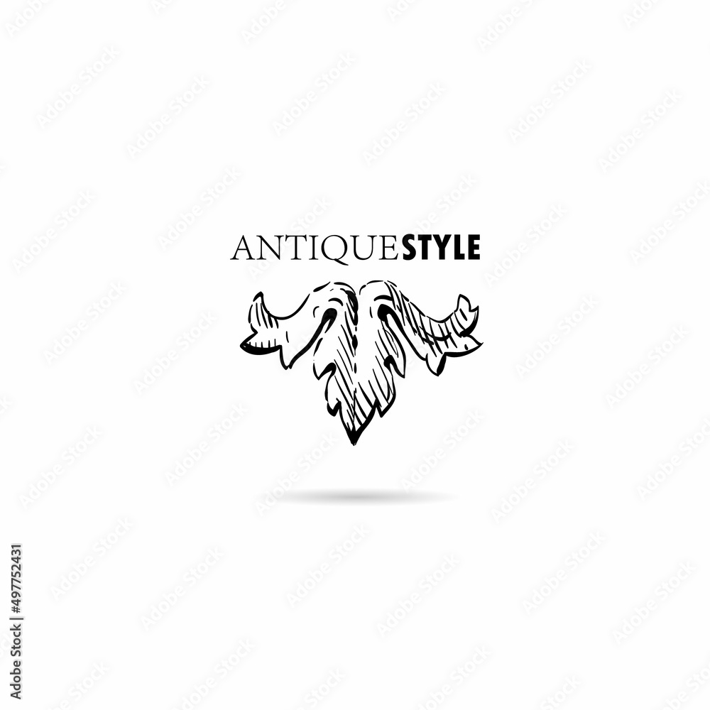 Obraz premium Hand drawn ornament decorative element. Logo design, vector illustration