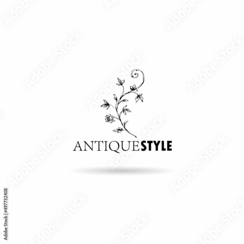 Hand drawn ornament decorative element. Logo design, vector illustration