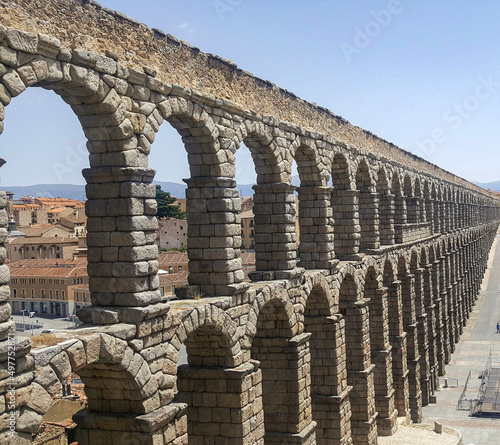Fotografiet Segovia roman aqueduct