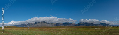 Panoramic view of landscape in Iceland