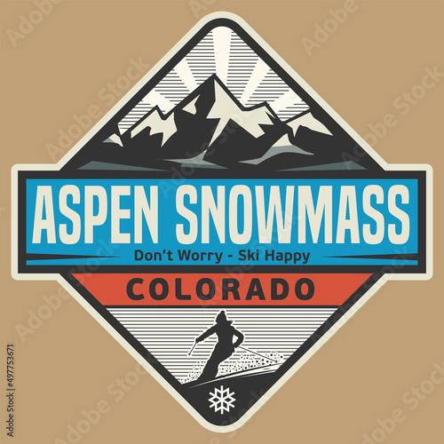 Emblem with the name of Aspen - Snowmass, Colorado photo