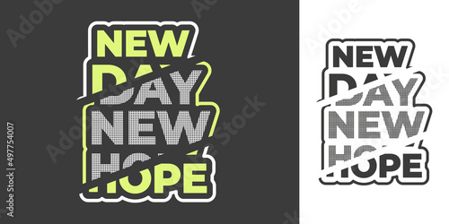 Professional new day new hope broken text effect colorful typography t shirt design for print