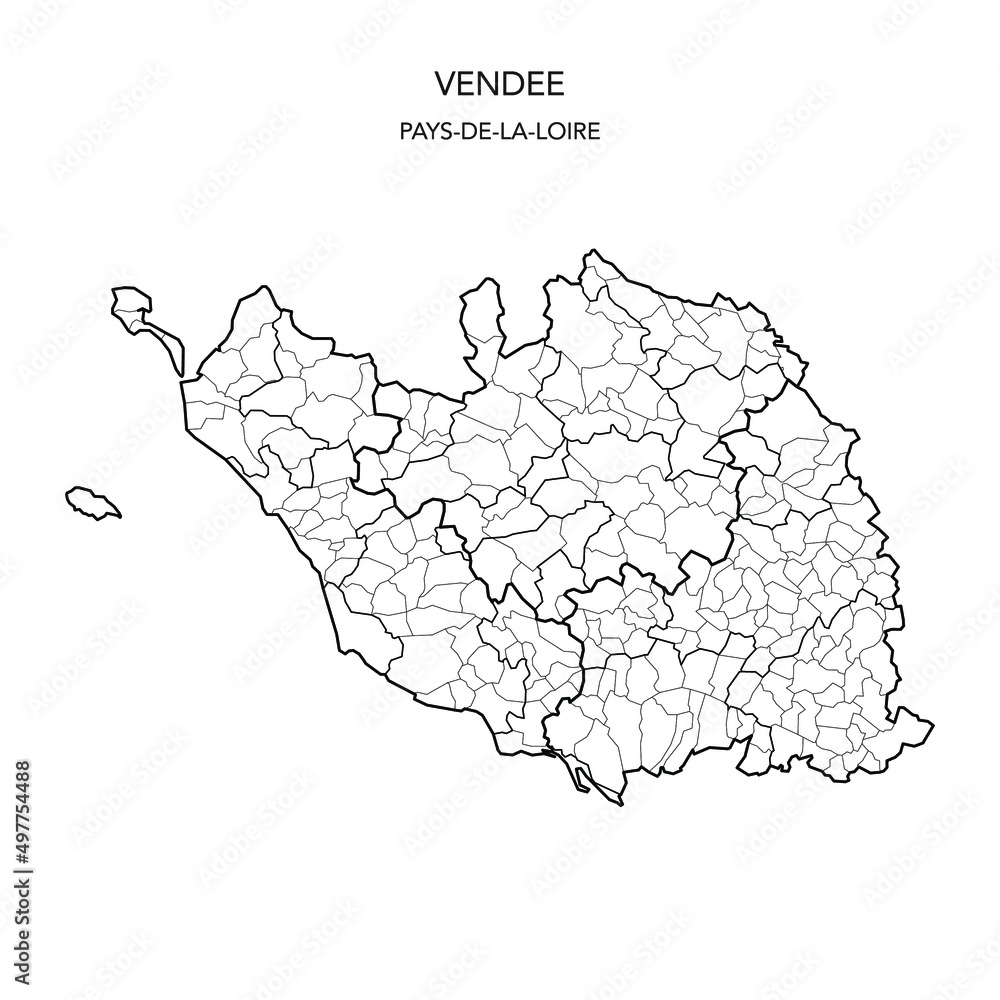 Vector Map of the Geopolitical Subdivisions of the French Department of