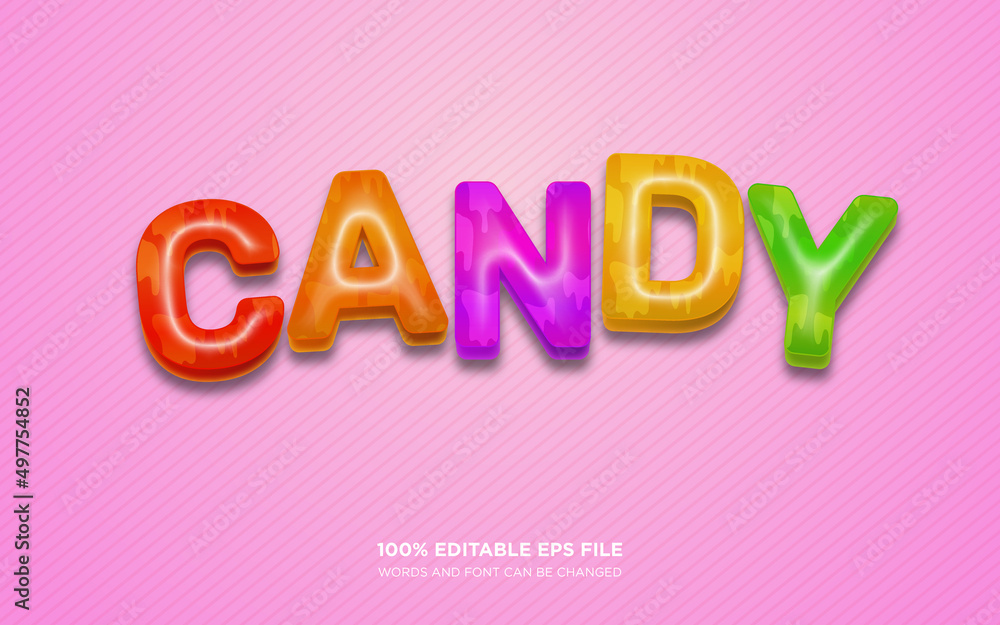 Gummy 3D editable text style effect	