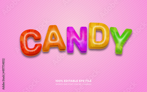 Gummy 3D editable text style effect 