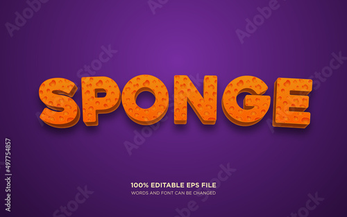 Sponge 3D editable text style effect	