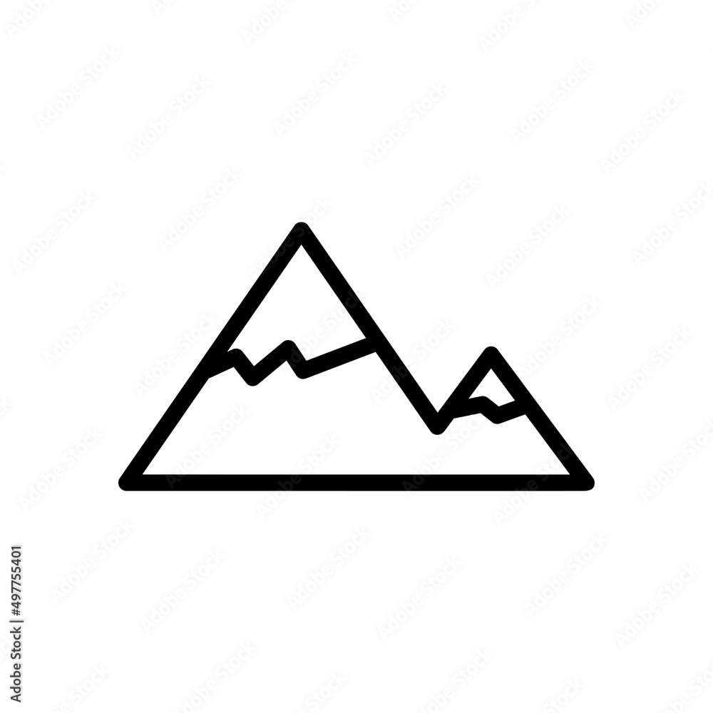 Mountain icon. line icon style. simple design editable. Simple symbol illustration. Design template vector Mountain icon. line icon style. simple design editable. Simple symbol illustration. Design template vector
