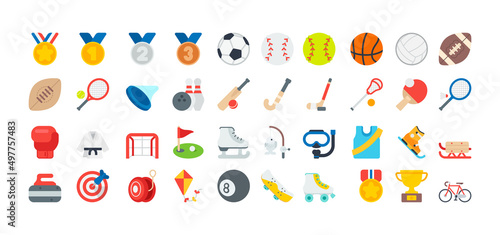 All Sport Emoticons Collection. Ball Sports Emoji Icons Set. All Sport Emojis in One Set