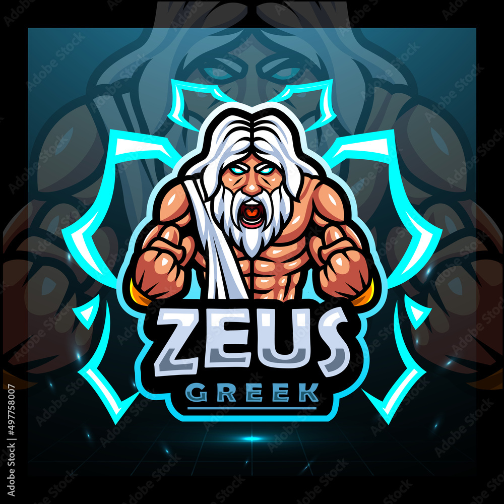 Zeus mascot. esport logo design Zeus mascot. esport logo design