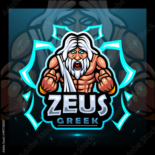 Zeus mascot. esport logo design photo