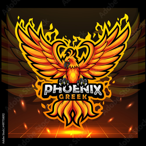 Phoenix bird mascot. esport logo design