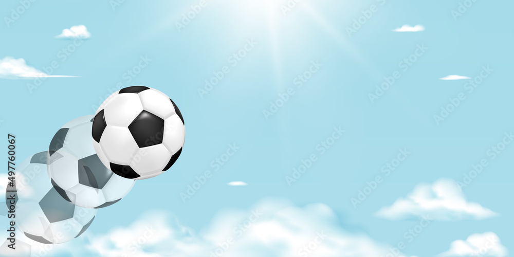 Naklejka premium Soccer ball or football ball with beautiul background.