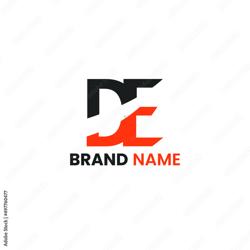initial logo design D and E. logo for general company