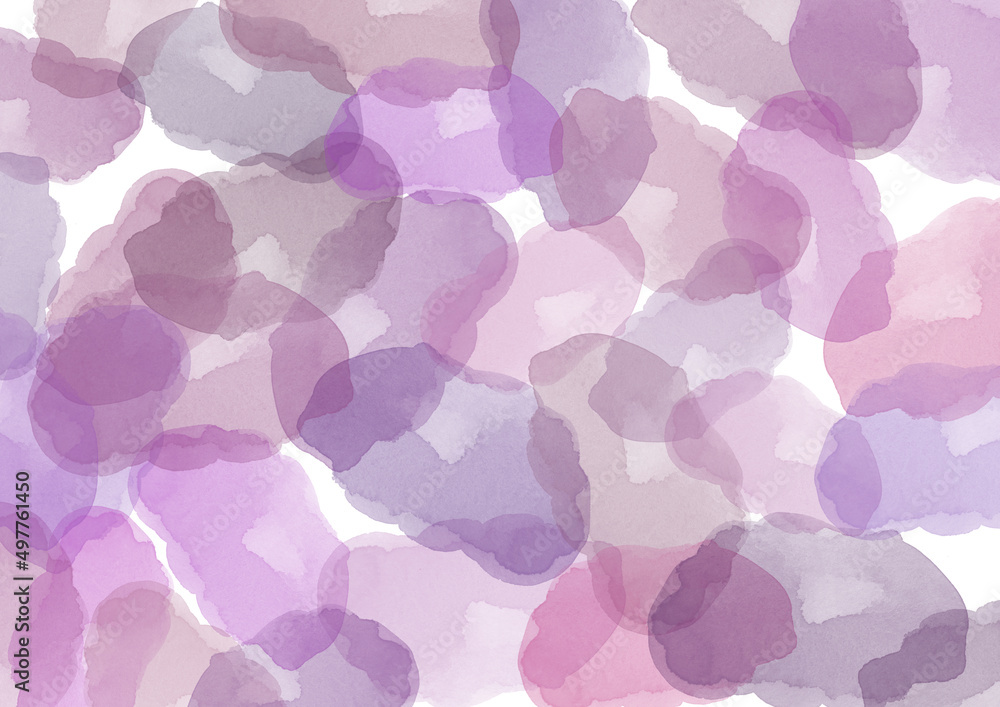 Watercolor abstract Background. Colorful Backdrop with purple Watercolor blots