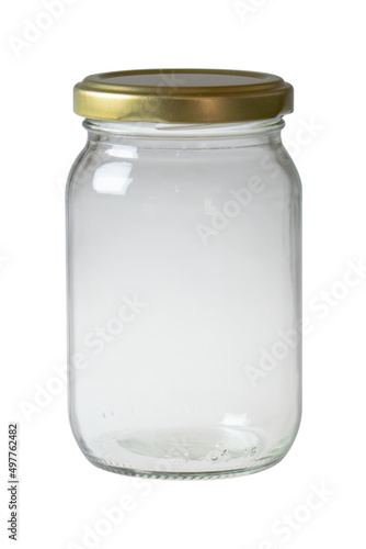 Frasco de vidrio 250 ml, Envase Conservas, Mayonesa, Fondo blanco, Tapa Twist Off Dorada