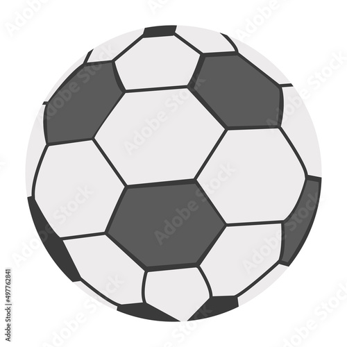 Soccer ball semi flat color vector object. Sporting equipment. Sports gear. Fitness tool. Full sized item on white. Simple cartoon style illustration for web graphic design and animation