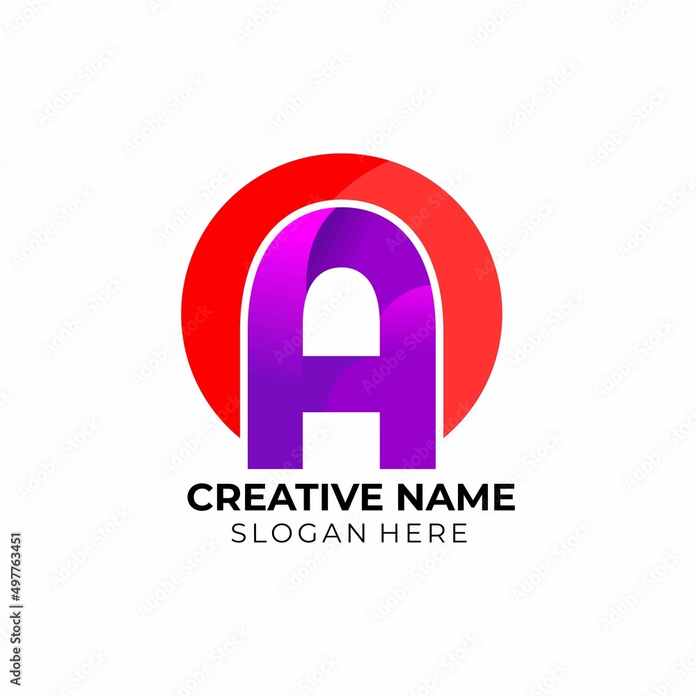 later a logo template vector design with circle